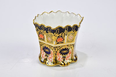 Lot 2076 - ROYAL CROWN DERBY; a hexagonal vase in the...