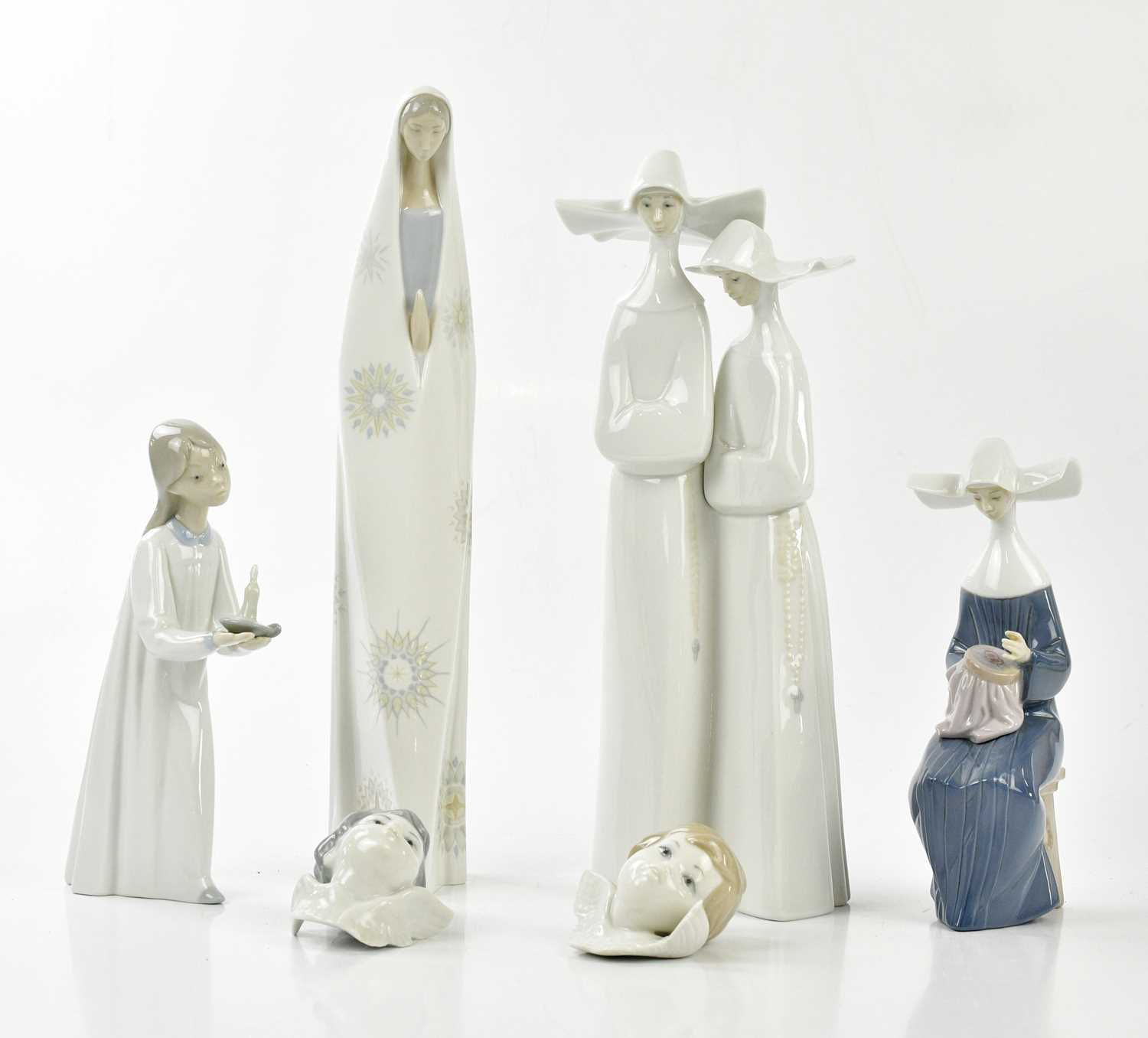 Lot 2194 - LLADRO; four figures including two nuns...