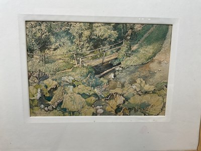 Lot 127 - R T GOWERN; watercolour, 'Stream near Loders,...