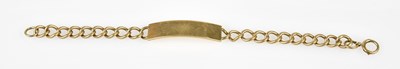 Lot 528 - A 9ct yellow gold ID bracelet, length 21cm,...