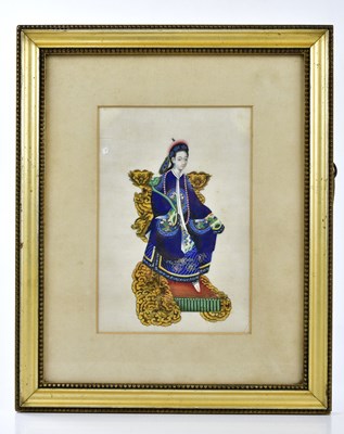 Lot 1082 - A 19th century Chinese painting on rice paper...