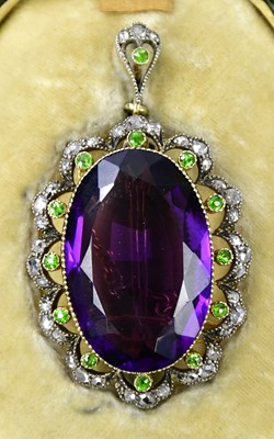 Lot 311 - SUFFRAGETTE INTEREST; an Edwardian amethyst...