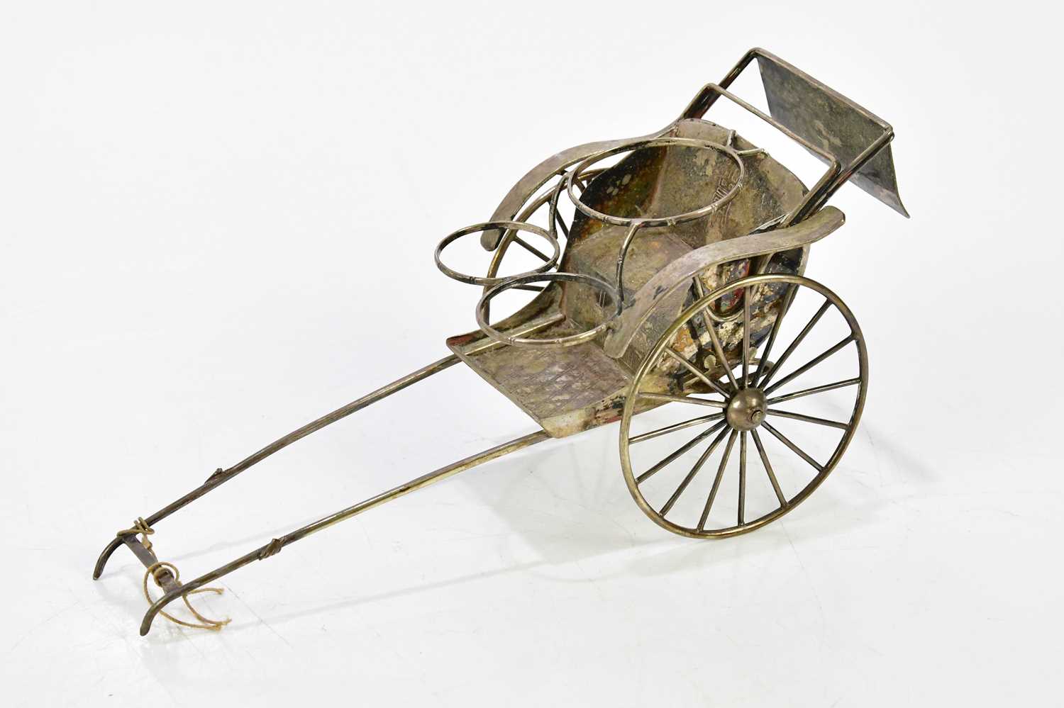 Lot 1080 A Chinese silver novelty glass holder