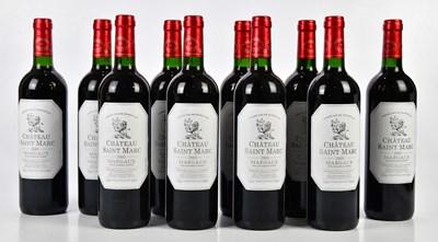 Lot 4159 - RED WINE; ten bottles Chateau Saint Marc...