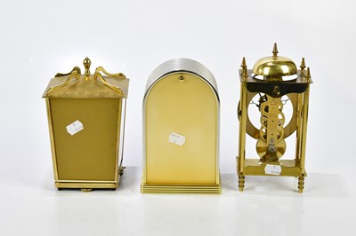 Lot 2306 - A group of five modern brass mantel clocks,...