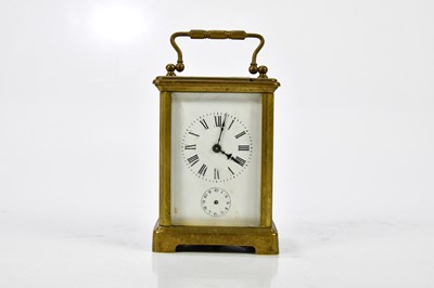 Lot 6386 - Two brass cased carriage clocks, both with...