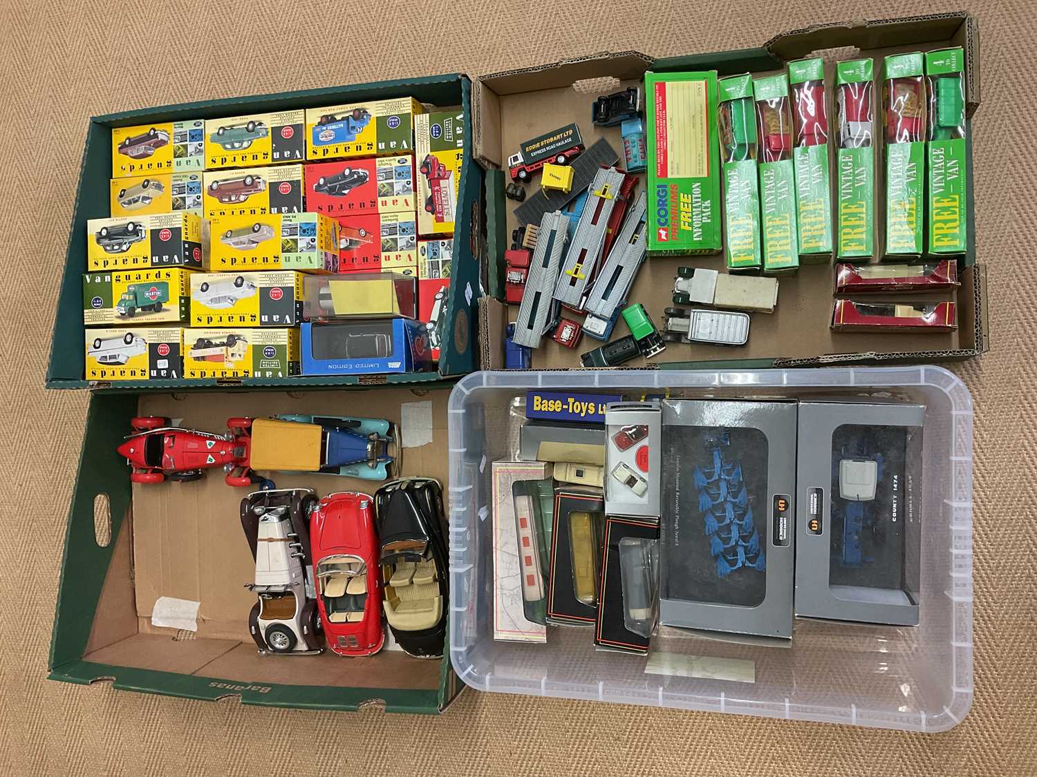 Lot 113 - Four boxes of diecast and other vehicles,