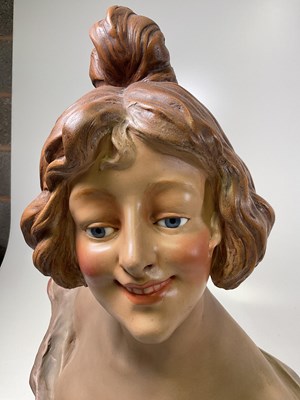 Lot 17 - An early 20th Century Art Nouveau pottery bust...