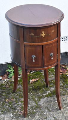 Lot 96 - An Edwardian side cabinet with hand painted...