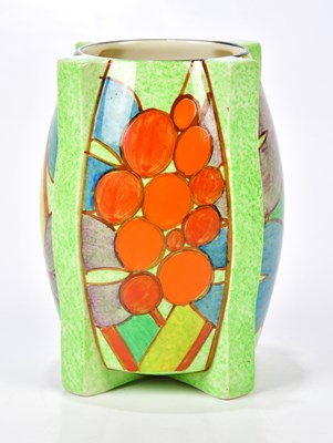 Lot 161 - CLARICE CLIFF; a Bizarre vase decorated in the...