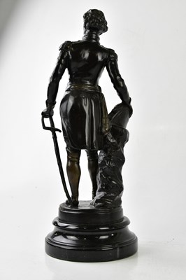 Lot 5153 - A reproduction bronzed figure of Wellington on...