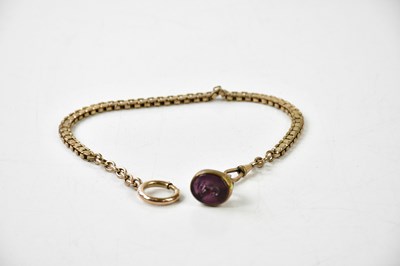 Lot 311 - A 19th century brass seal with amethyst...