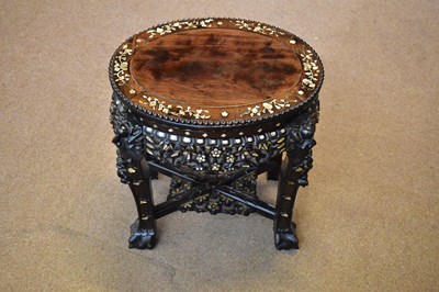 Lot 1015 - A late 19th century Chinese rosewood...