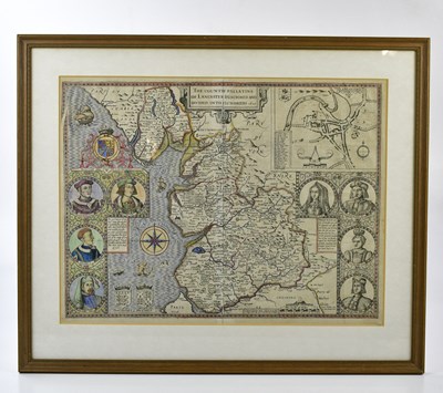 Lot 476 - JOHN SPEED; a 17th century hand coloured map, '...