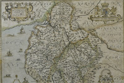 Lot 477 - CHRISTOPHER SAXTON; a 16th century map of West...