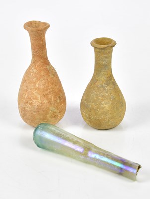 Lot 1221 - ANTIQUITIES; an antique glass tube (tear...