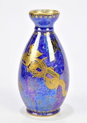 Lot 224 - WEDGWOOD; a small dragon lustre vase with...