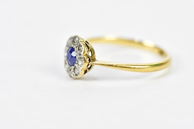 Lot 93 - An 18ct yellow gold sapphire and diamond...