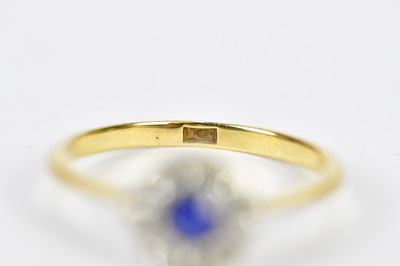 Lot 93 - An 18ct yellow gold sapphire and diamond...