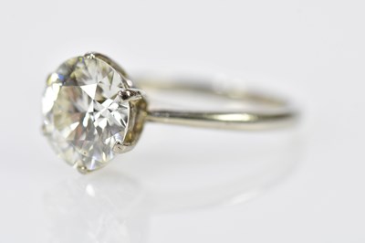 Lot 24 - A fine diamond solitaire ring, the round...