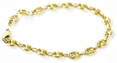 Lot 530 - A yellow metal bracelet, length 19cm, approx....