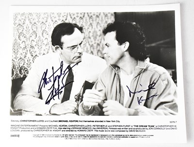 Lot 301 - MICHAEL KEATON; a black and white promotional...