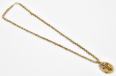 Lot 352 - A late Victorian yellow metal hoop link chain...