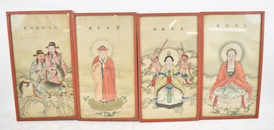 Lot 603 - A set of four Chinese watercolours, each...