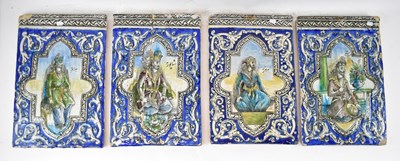 Lot 589 - A set of four 18th/19th century large Persian...