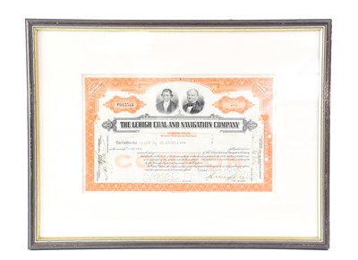 Lot 422 - Two tiny framed financial documents,...