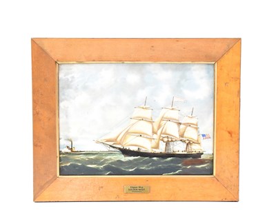 Lot 244 - WEDGWOOD; a porcelain plaque titled 'Golden...