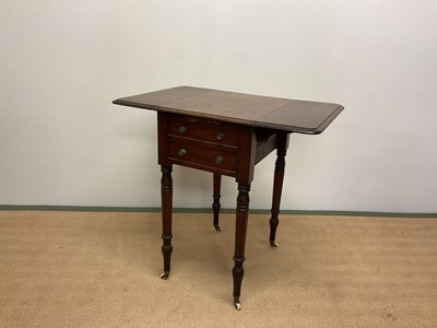 Lot 600 - A Victorian mahogany drop-leaf work table...