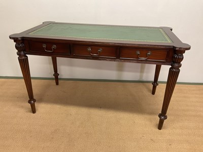Lot 786 - A reproduction partners' desk with leather...