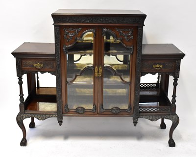Lot 20 - A late Victorian mahogany glazed cabinet,...