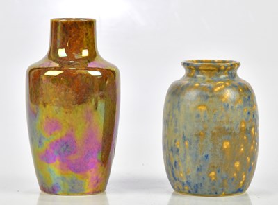 Lot 194 - RUSKIN; a lustre vase with inverted neck,...