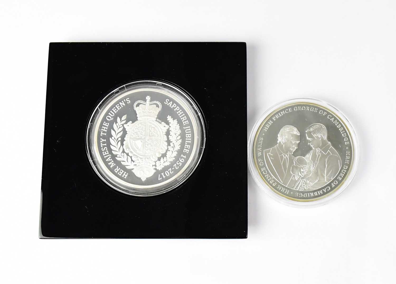 Lot 783 - A 'Royal Mint 5 Ounce Silver Proof Sapphire...