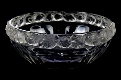 Lot 247 - LALIQUE FRANCE; a clear and frosted glass bowl,...