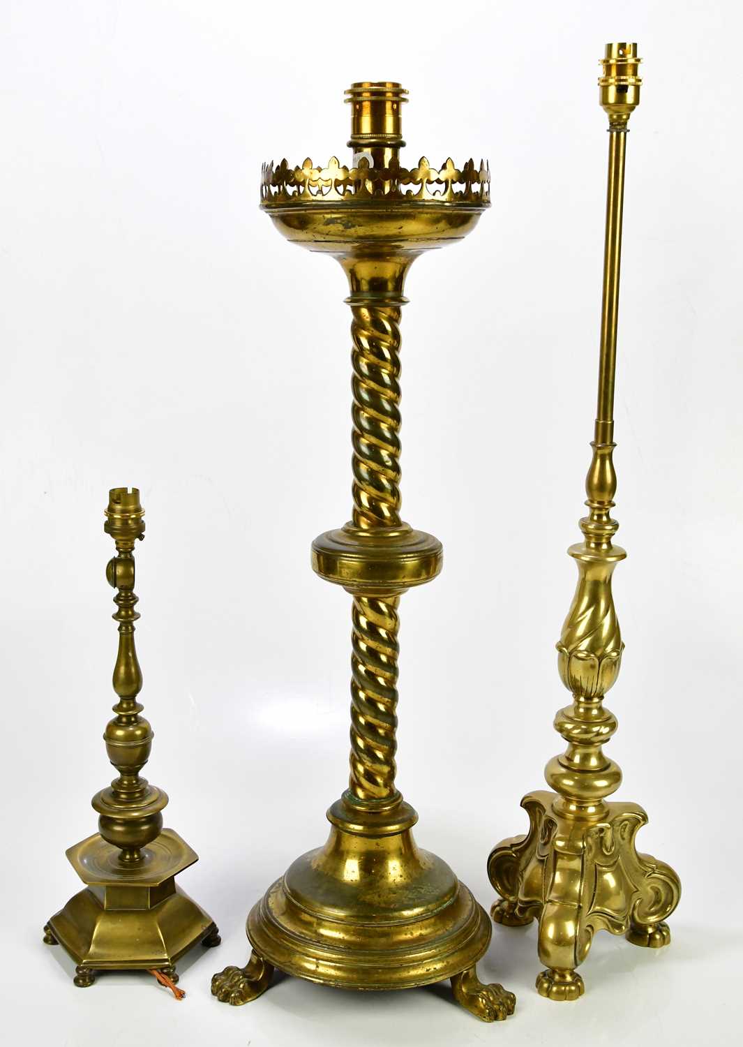 Lot 1604 - A Victorian brass altar candlestick