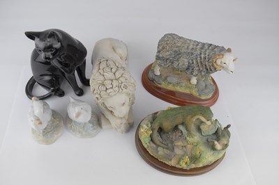 Lot 395 - Six collectible animal figures comprising a...