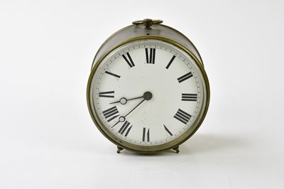 Lot 6423 - A brass cased ship's clock, with white enamel...