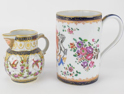 Lot 306 - A 19th century porcelain cylindrical mug by...