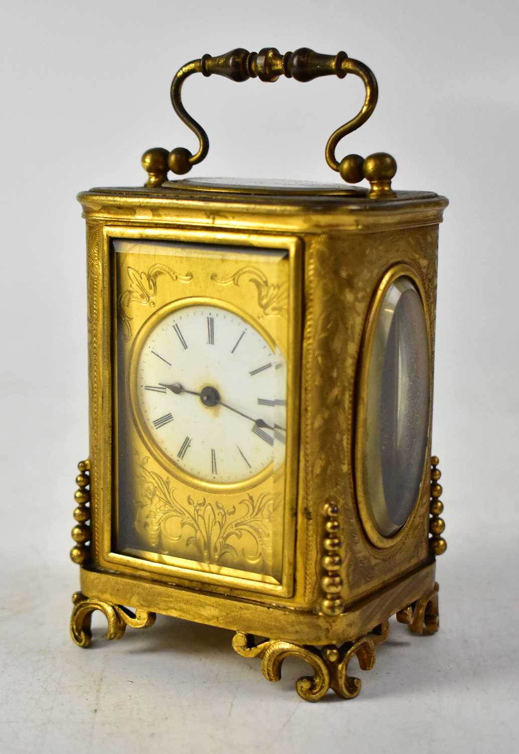 Lot 99 - A brass cased carriage clock