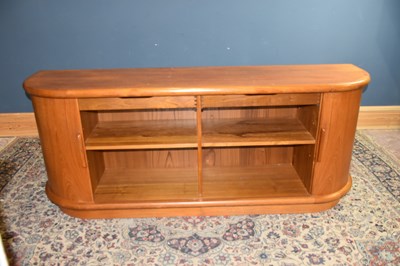 Lot 6708 - A Danish teak sideboard with tambour front...