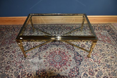 Lot 6735 - A modern gilt metal rectangular coffee table...