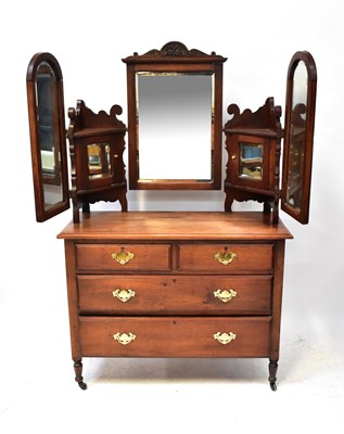 Lot 9 - An Edwardian mahogany duchess dressing chest,...