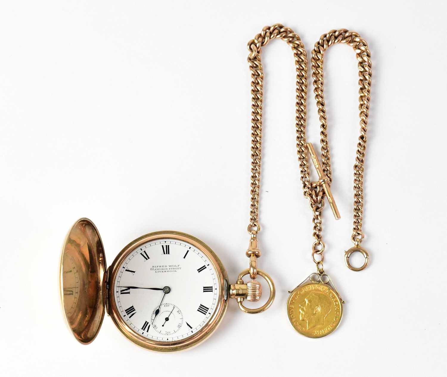 Lot 1043 - A 9ct gold full hunter pocket watch, the...