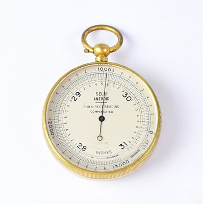 Lot 125 - A Selsie aneroid compensated pocket barometer...