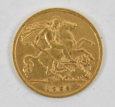 Lot 888 - An Edward VII 1908 half sovereign.