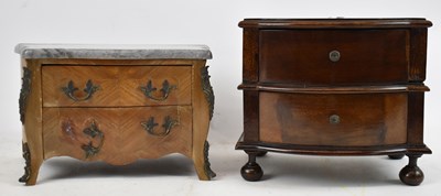 Lot 381 - A French style miniature chest modelled as a...