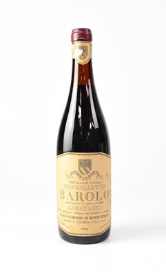 Lot 191 - RED WINE; a bottle of Monfalletto Barolo 1971,...